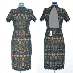 Sugar + Lips Green Illusion Sheath Dress M NWT